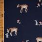 Preview: Baumwollstoff Motivdruck Reh und Hase dunkelblau